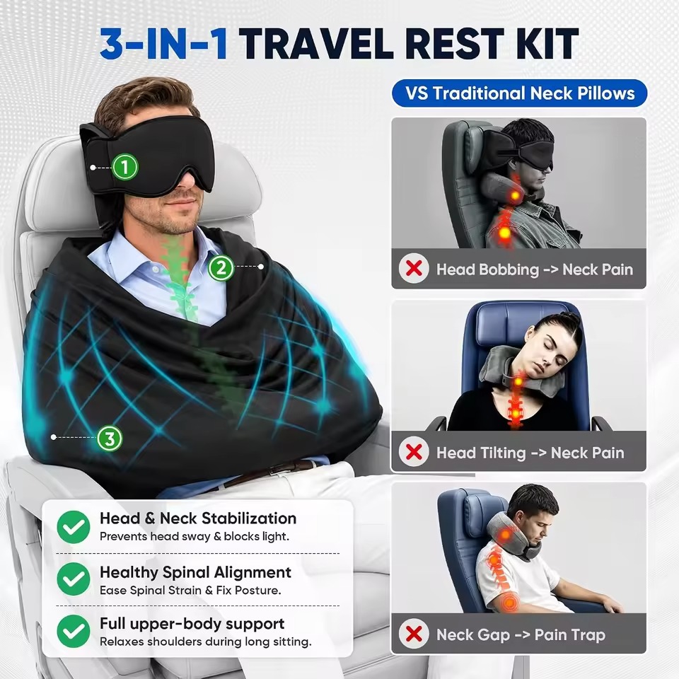 3-in-1 Car Sleep Seat Supports - огляд і ціна Travel Accessories Long Flight